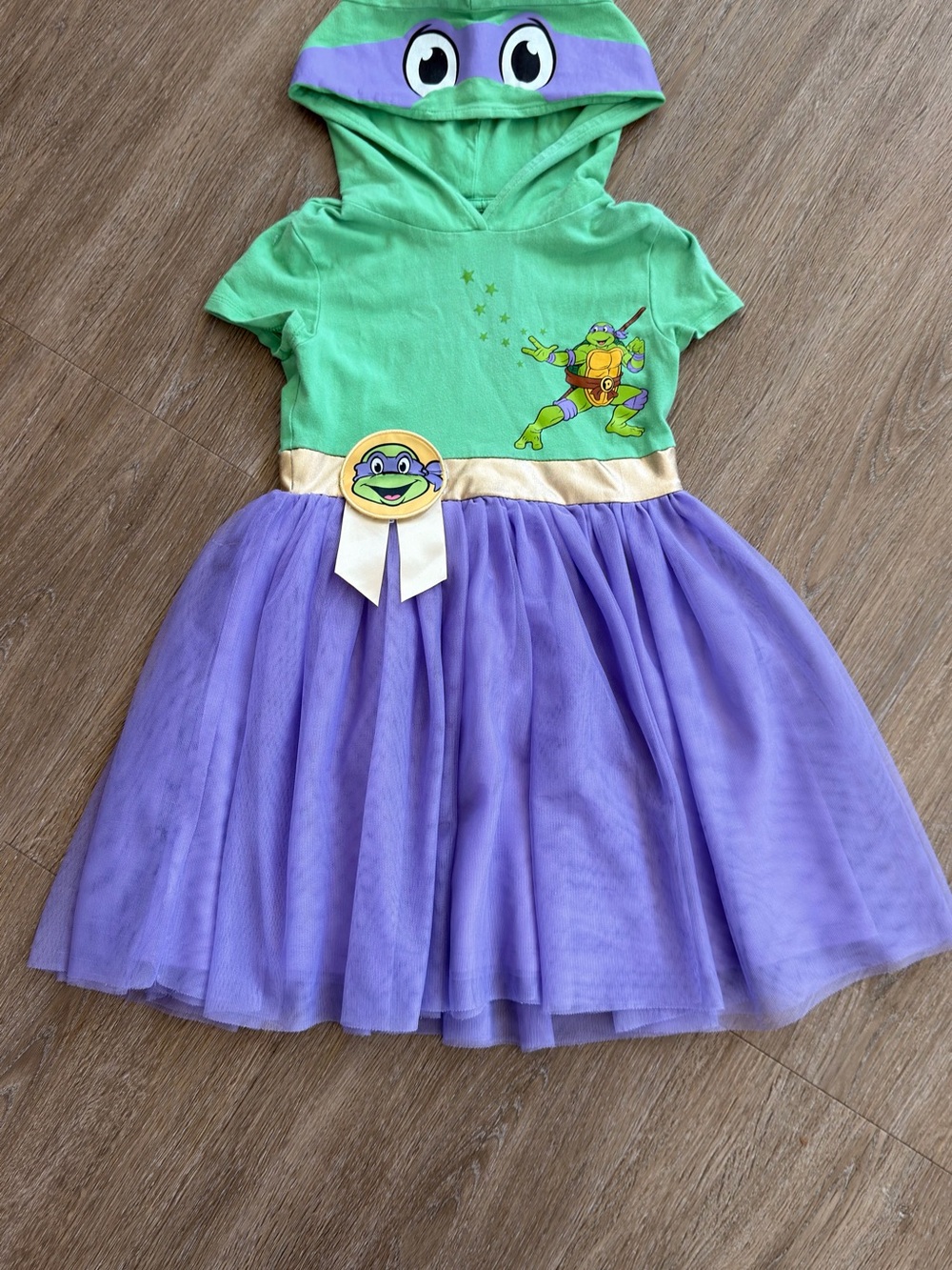 Nickelodeon Green & Purple Ninja Turtle Hooded Tulle Dress